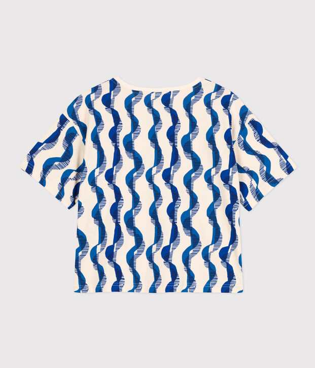 LE BOXY, T-shirt met print voor dames in katoen ecru/multicouleur