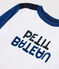 T-shirt in jersey oor jongens kinderen wit MARSHMALLOW/blauw MAJOR