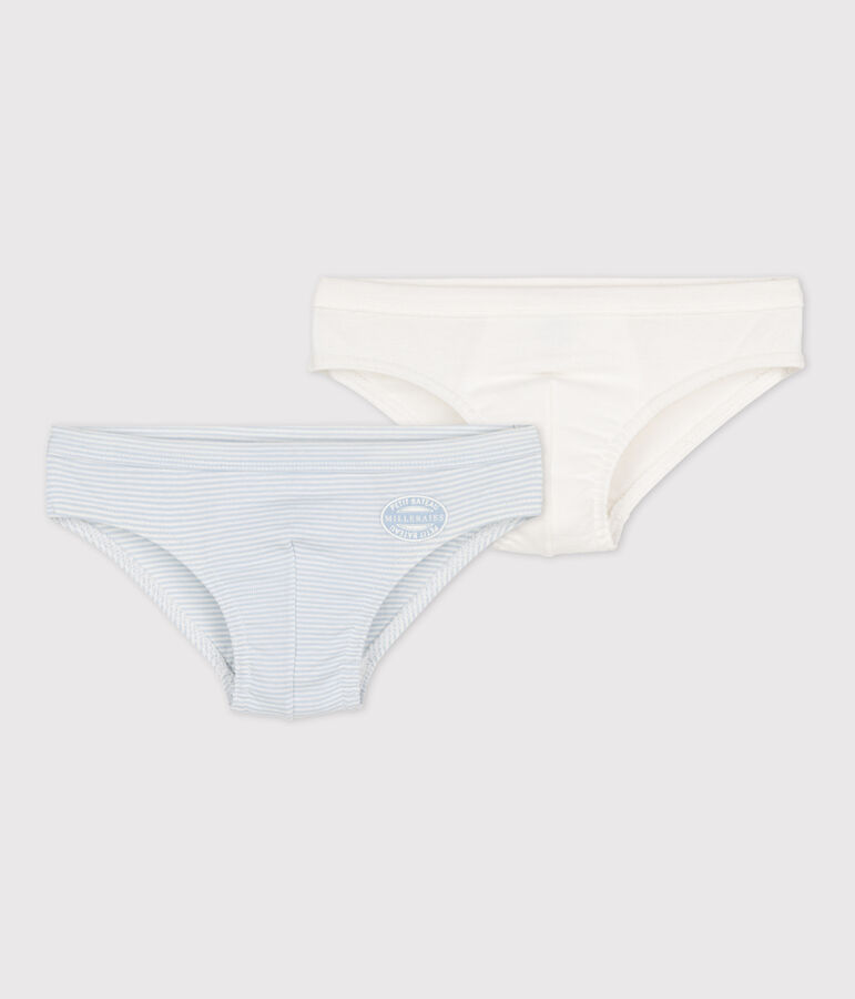 Lot de 2 slips milleraies petit gar&ccedil;on en coton variante 1