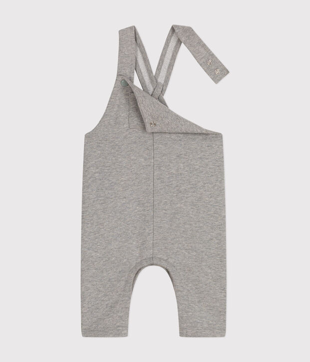 Lange babysalopette van fleece grijs