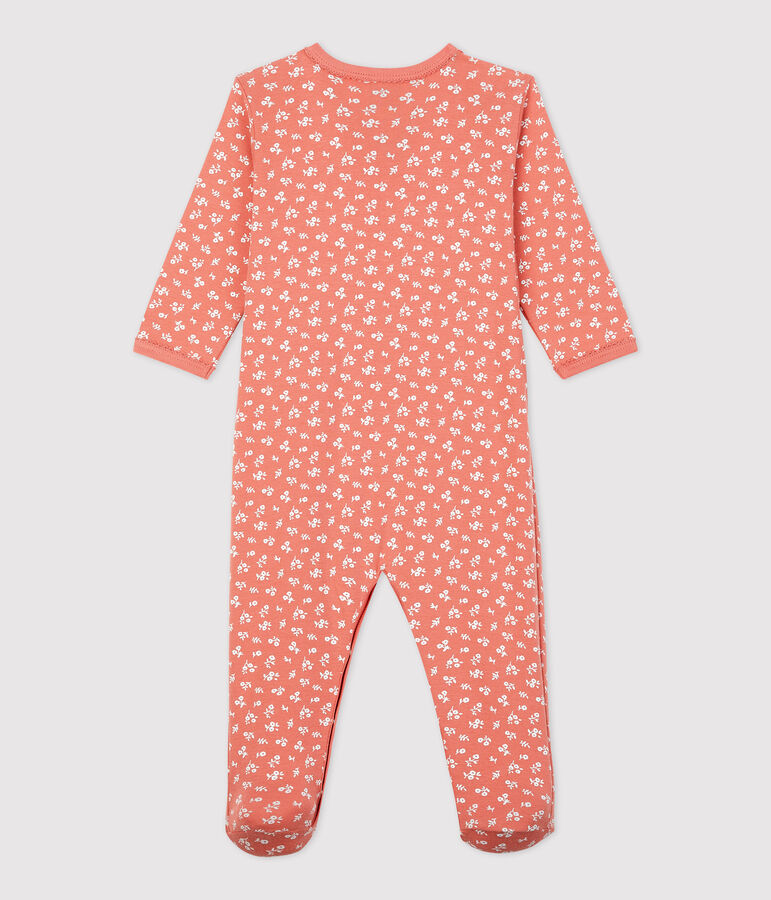 Slaappakje bloemenprint in biokatoen voor baby's roze/wit