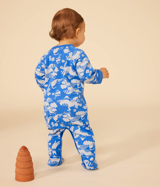 Katoenen pyjama met rits voor baby's FUJI/ MARSHMALLOW