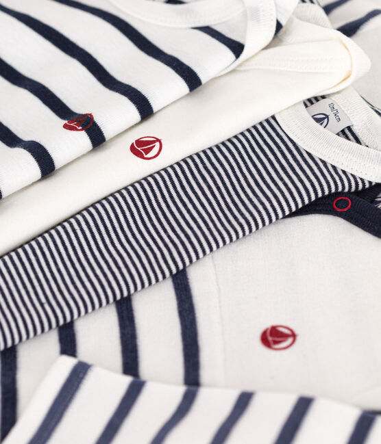 Lot de 1 pyjama bébé et 3 bodies rayures variante 1