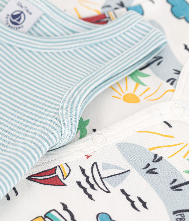 Set van 2 korte katoenen babypakjes multicouleur