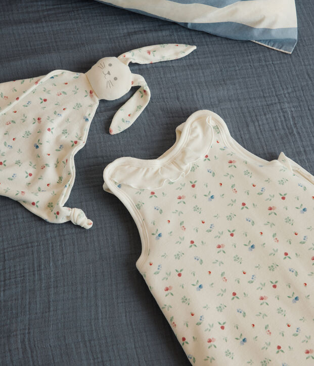 Katoenen babytrappelzak met vruchtenprint TOG 2 wit/multicouleur