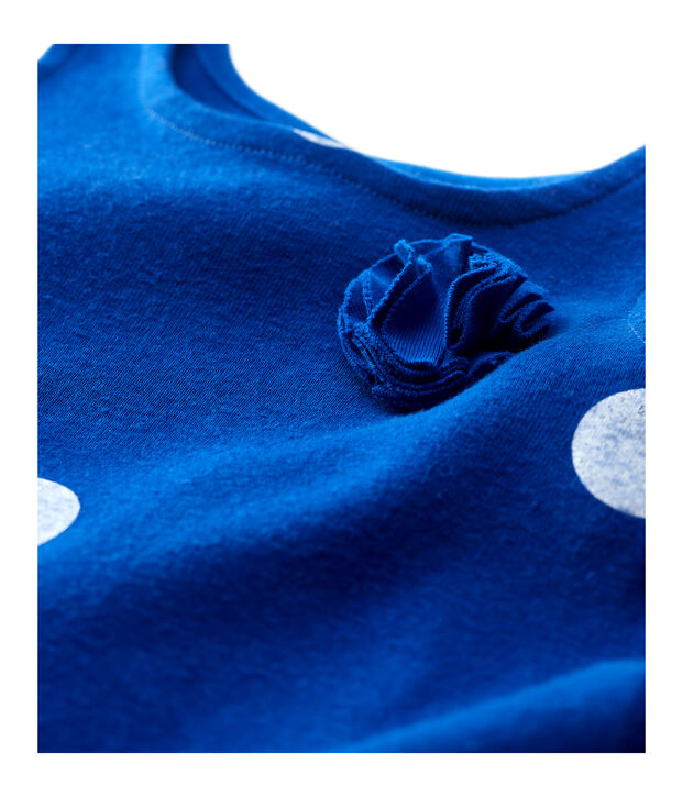 Mouwloze linnen jurk voor babymeisjes blauw/wit