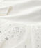 Robe manches longues coton et tulle enfant fille blanc/gris