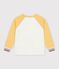 Katoenen T-shirt met lange mouwen en colorblock voor kinderen ecru/multicouleur