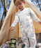 Katoenen pyjama met regenboogprint voor baby's wit MARSHMALLOW/wit MULTICO