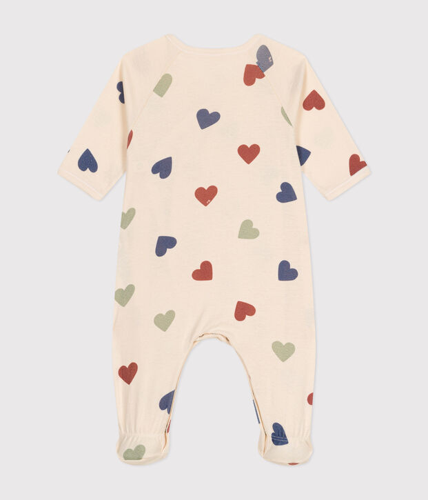 Katoenen babypyjama met bloemenprint ecru/multicouleur