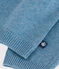 Effen babyvestje in tricot van wol en katoen met kraagje ADRIATIC