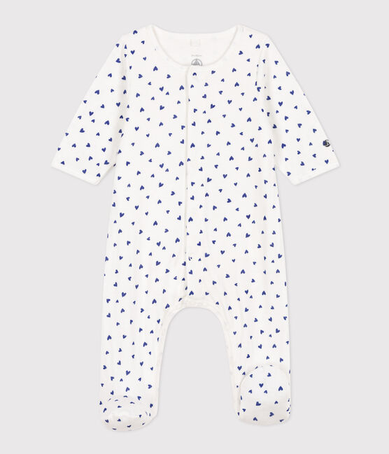 Bodyjama met hart in tubic wit MARSHMALLOW/ NEWBLEU