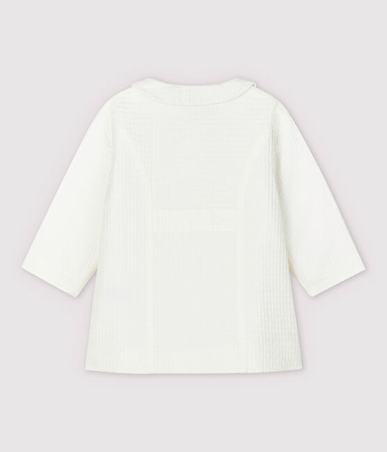 Veste cérémonie en chaîne et trame bébé fille blanc MARSHMALLOW