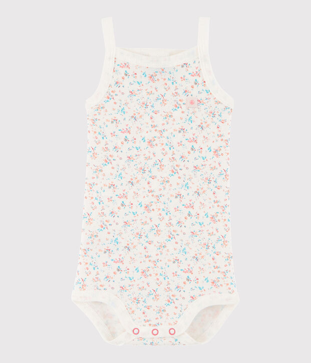 Body &agrave; bretelles b&eacute;b&eacute; fille blanc/multicouleur