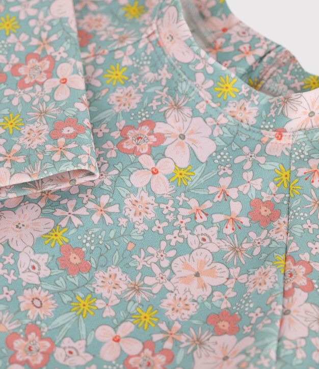 T-shirt met bloemenprint en uv-bescherming voor baby's blauw/multicouleur