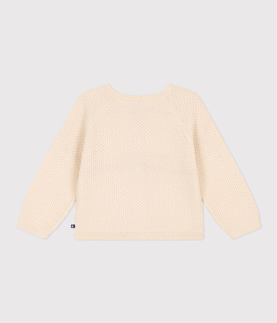 Cardigan voor meisjes in katoen ecru AVALANCHE