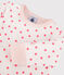 Combinaison ouatinée sans pieds bébé en coton blanc MARSHMALLOW/rose PETAL