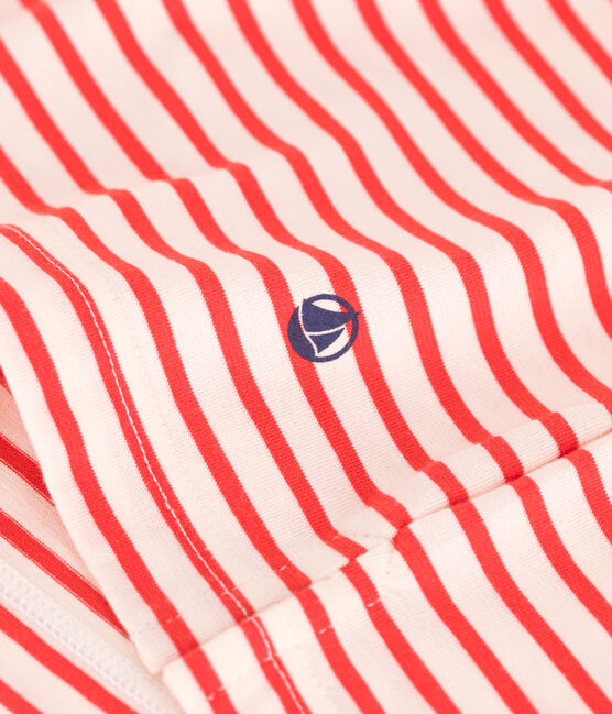 Gestreept katoenen T-shirt voor dames Le Boxy rood AVALANCHE/ SPICY