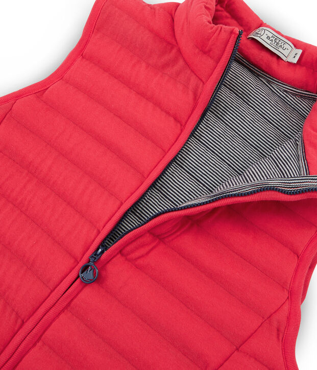 Doudoune sans manche tubique femme rouge