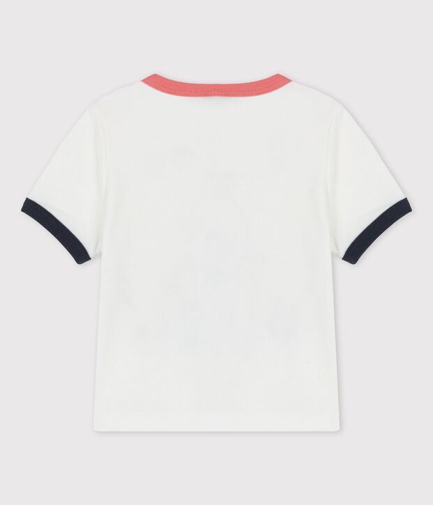 T-shirt met korte mouwen van biokatoen met motief voor baby's wit