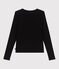 Effen katoenen damesvest zwart BLACK