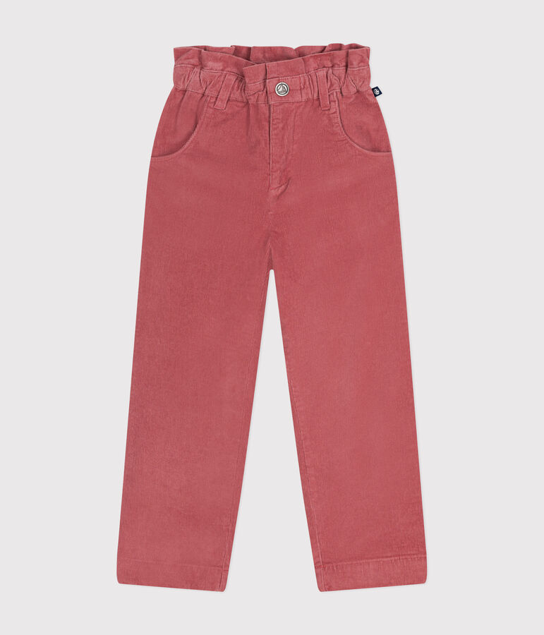 Fluwelen broek voor meisjes roze ROSEWOOD