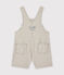 Korte salopetteshort voor babyjongens grijs MINERAI/wit LAIT