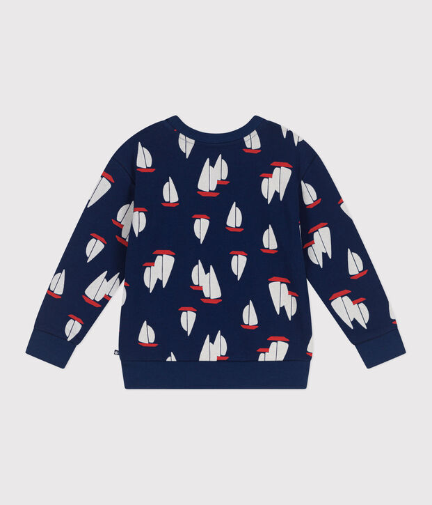 Sweatshirt enfant en coton imprim&eacute; bleu/multicouleur