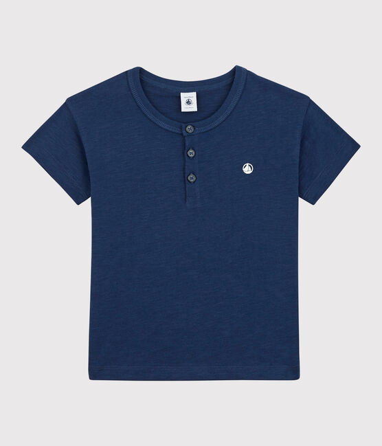T-shirt met korte mouwen in katoen voor meisjes/jongens blauw MEDIEVAL