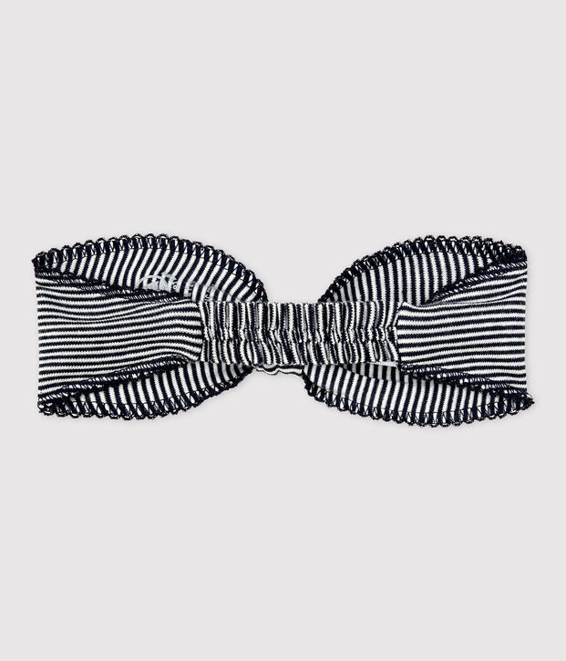 Bandeau b&eacute;b&eacute; marini&egrave;re en coton biologique. bleu/blanc