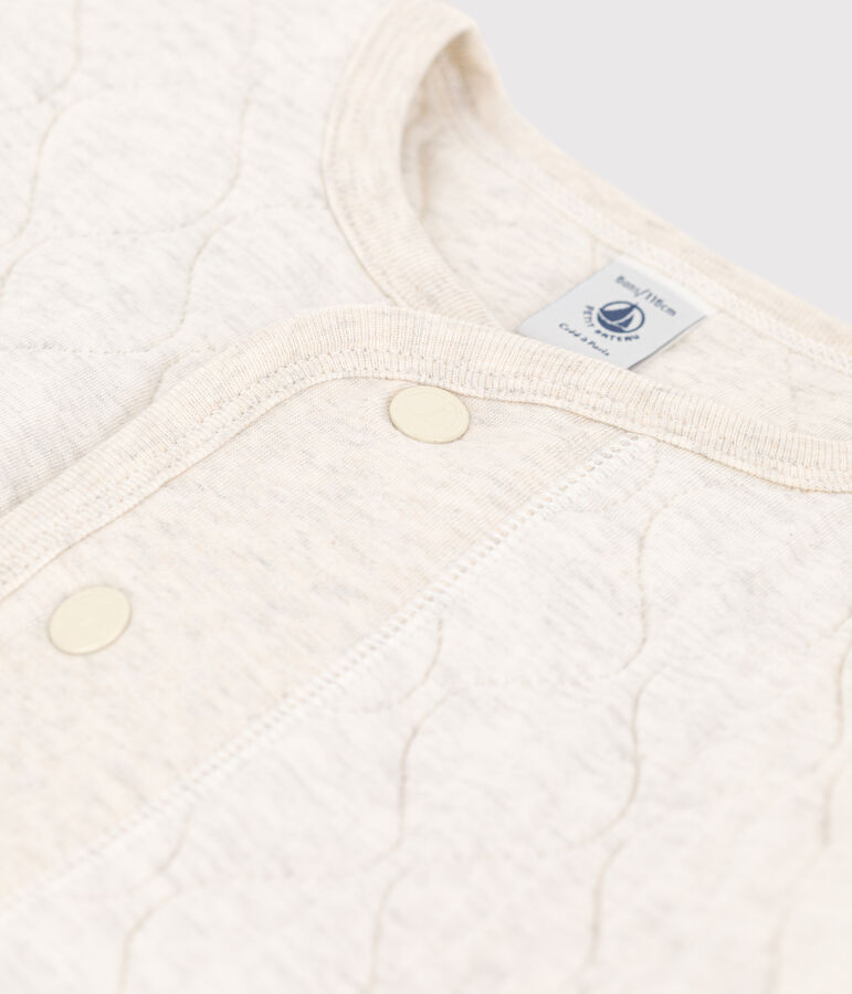 Cardigan en tubique enfant fille / gar&ccedil;on beige MONTELIMAR CHINE