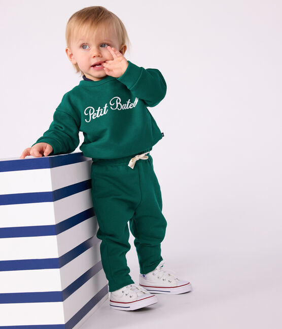 Effen katoenen babybroekje groen EVERGREEN