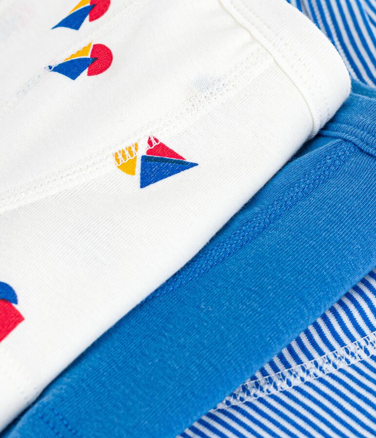 Lot de boxers enfant en coton &agrave; ceinture collet&eacute;e imprim&eacute; bateaux multicouleur