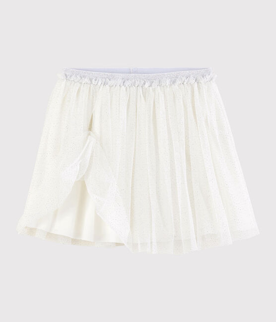 Rok van tule met lovertjes voor meisjes wit MARSHMALLOW/grijs ARGENT
