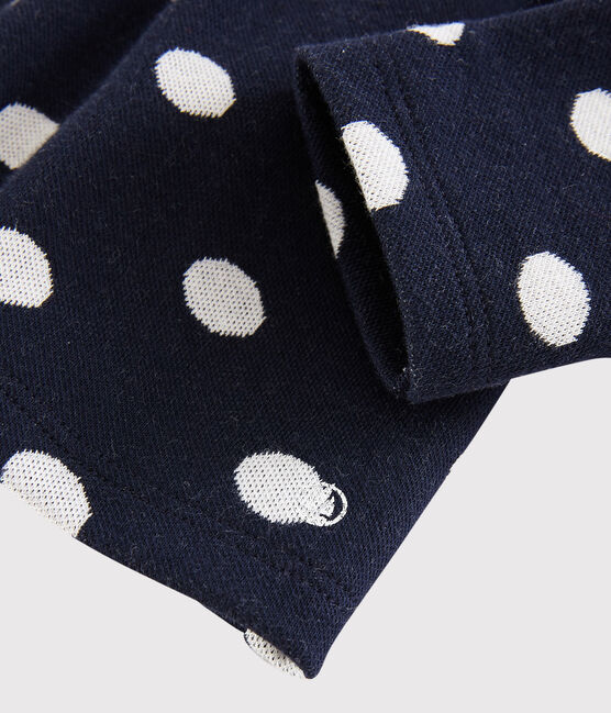 Cardigan babymeisje met stippen blauw SMOKING/wit MARSHMALLOW
