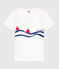 Katoenen T-shirt met korte mouwen voor kinderen wit ECUME/wit MULTICO