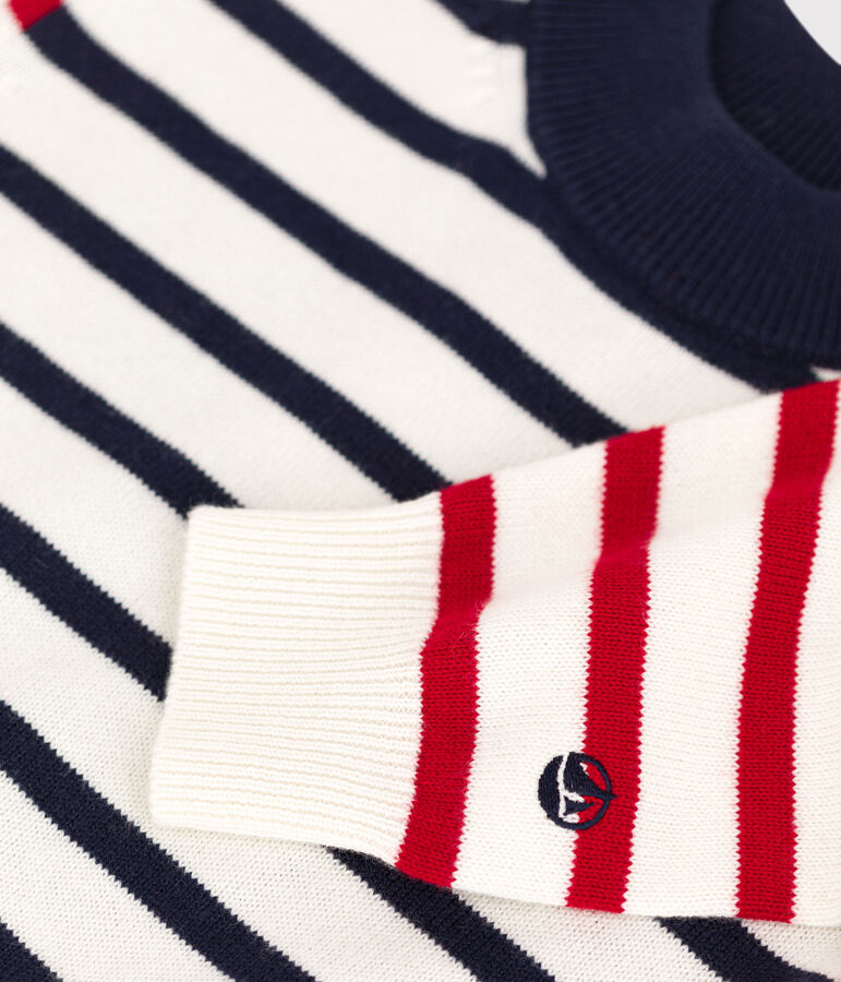 Marinetruitje van katoen voor jongens/meisjes wit/multicouleur