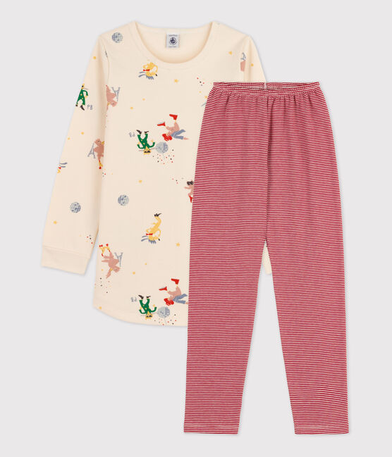 Chemise de nuit phosphorescente petite fille en molleton et en coton blanc AVALANCHE/ MULTICO