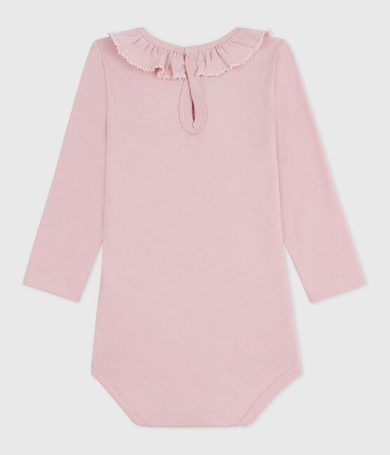 Body bébé en coton à col, uni rose JOLI