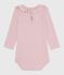 Body bébé en coton à col, uni rose JOLI