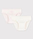Lot de 2 culottes milleraies rose petite fille en côte