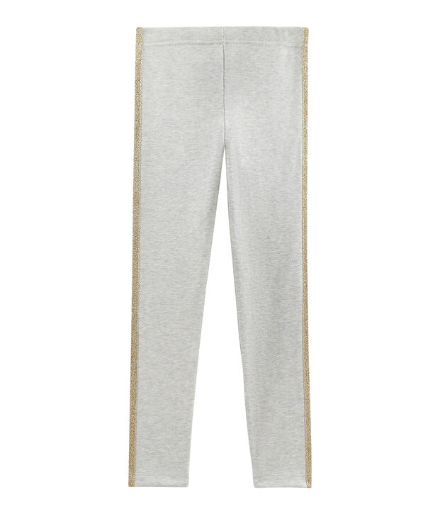 Pantalon maille enfant fille gris chin&eacute; clair