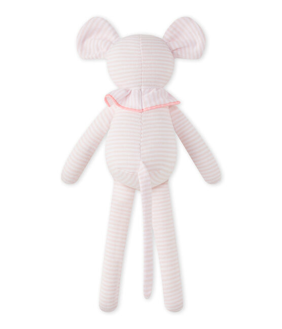 Doudou souris rayé milleraies rose VIENNE/blanc ECUME CN