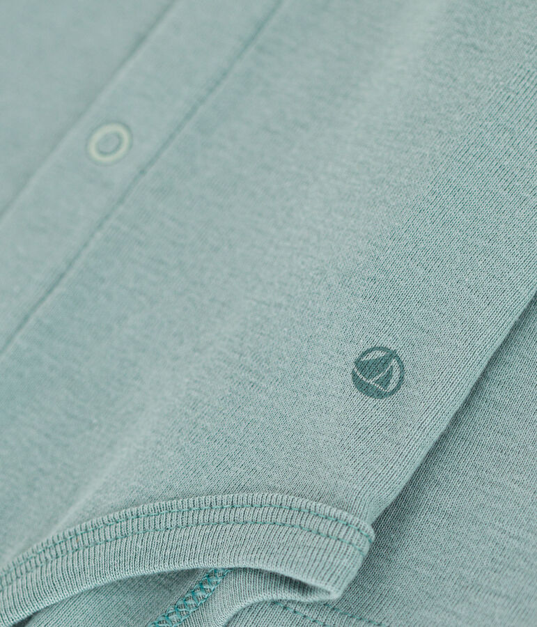 Body manches longues &agrave; col en coton b&eacute;b&eacute; vert