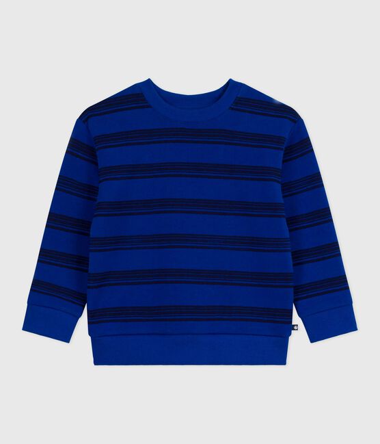Sweatshirt enfant en coton à rayures bleu OLYMPIC+SOIR