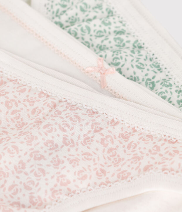 Setje met 3 katoenen onderbroekjes met bloemenprint voor kinderen multicouleur