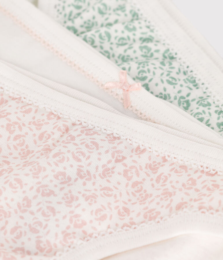 Setje met 3 katoenen onderbroekjes met bloemenprint voor kinderen multicouleur