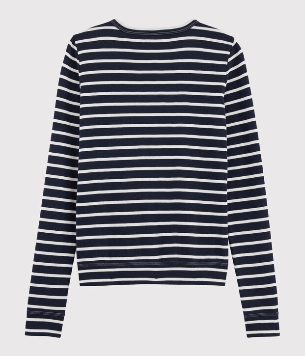 Iconische Dames cardigan blauw/wit