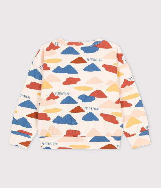 Sweatshirt imprimé en tubique enfant fille / garçon blanc AVALANCHE/ MULTICO