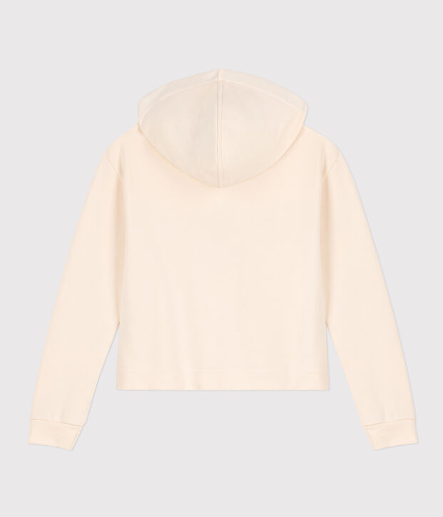 Sweatshirt &agrave; capuche en molleton Femme &eacute;cru